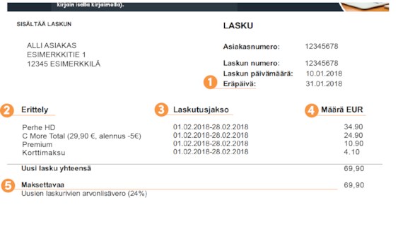 Näin luet laskuasi