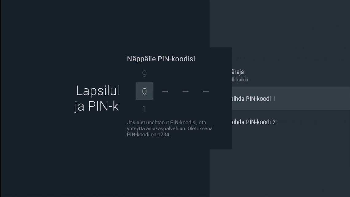 OnePlace - Asetukset - PIN-koodi