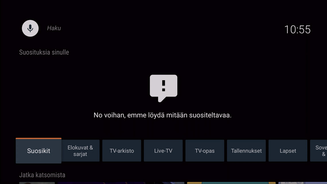 OnePlace - Suosikit - Päävalikko