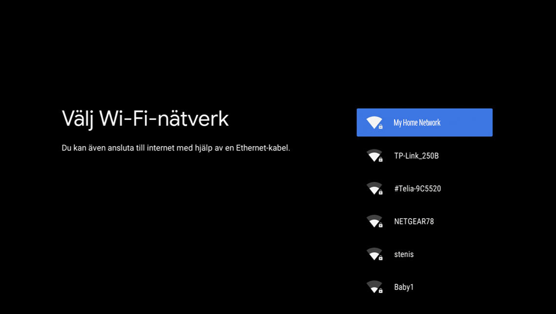 Välj wifi-nätverk